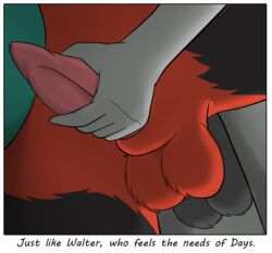 anal avian balls bird canine close-up colrblnd_(artist) comic days_felter duzt_(artist) gryphon handjob malamute male mammal measureup penis sex walter_moss yaoi