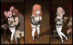 1boy 3girls arms_behind_back ball_gag bondage bound_ankles bound_arms bound_wrists breast_grab breast_squeeze breasts breasts_out captured celica_(fire_emblem) collar crotch_rope curly_hair defeated enslaved_royal fire_emblem fire_emblem_echoes:_shadows_of_valentia fire_emblem_gaiden gag gagged genny_(fire_emblem) groping hair_grab hair_pull imminent_rape long_hair mae_(fire_emblem) multiple_girls multiple_subs nintendo nipples orange_eyes orange_hair pink_eyes pink_hair pirate princess prisoner public_sex_slave red_eyes red_hair rope royalty sex_slave short_hair slave teen teenager tied_up wadaldo waitress wench