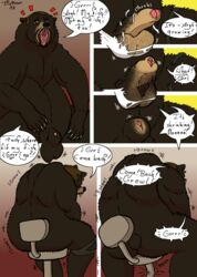 balls bear black_fur claws comic fur gain genderswap growth idlerawr_(artist) mammal paws penis sheath transformation weight_gain