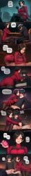 1boy 1girls 2d ada_wong ai_assisted ai_generated aisouls balls bent_over big_breasts black_hair black_pantyhose blush breath brown_eyes chastity chastity_cage chastity_device comic comic_strip covering covering_mouth dialogue dominant dominant_female domination dress english_text evil_grin faceless_character faceless_male female female_domination femdom flaccid foot_fetish footjob glowing_eyes grabbing grabbing_penis hand_on_head hand_on_hip handjob headpat large_breasts light-skinned_female light_skin male male/female malesub mature_male mouth_closed mouth_hold nervous pants pants_down pants_pull pantyhose patreon_username penis penis_grab precum precum_drip red_dress resident_evil resident_evil_2 resident_evil_2_remake resident_evil_4 resident_evil_4_remake shirt short_hair shy small_penis small_penis_adoration submissive submissive_male sweater_dress tagme testicles text thick_thighs thigh_boots tight_clothing tight_dress trembling turtleneck uncensored walkie-talkie web_address