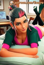 1girls 3d ai_assisted ai_generated anime anime_style aroused bare_pussy bun_hair casual_exposure casual_nudity cleavage clothes_on dark_green_eyes dark_green_hair epic_games execro feets_up female fortnite fortnite:_battle_royale green_eyes hi_res highres intimacy legs_up looking_at_viewer lying_on_stomach male_pov medium_breasts medium_hair no_panties novelai on_stomach patreon pov pussy pussy_peek sexy singularity_(fortnite) soft_breasts solo solo_female solo_focus uncensored vagina watermark