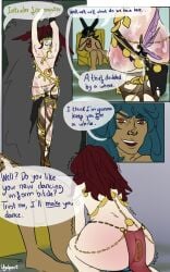 anal_insertion blue_eyes blue_hair buttplug buttplug_in_ass cum cum_on_ass cum_on_body cum_on_face dancer_(final_fantasy) dancer_outfit dark-skinned_male dildo_in_pussy dominated_male domination ffxiv final_fantasy_xiv forced_exposure forced_nudity gay hands_over_head humiliated humiliation light-skinned_male male nonbinary original_characters pussy red_ass red_eyes red_hair ripped_clothing slave_boy tied_up transman transmasc yaoi