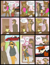 bottomless canine casual_nudity clothed clothing comic female hi_res makumo mammal pussy rebecca_knight taylor_knight tristan_knight wolf young