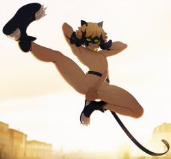 1boy 1femboy 1male 2d abs adrien_agreste ai_generated athletic background balls bell bell_collar belt blonde_hair blonde_pubic_hair boots cat_ears cat_noir cat_tail catboy chat_noir city detailed digital_art eiffel_tower fanart femboy femboy_only france gloves green_eyes hairy hairy_penis happy highres male male_focus male_only mask miraculous:_tales_of_ladybug_and_cat_noir miraculous_ladybug naked naked_male nipples novelai nude nude_male outdoor paris partial_clothing penis physique posing pubic_hair public public_nudity shoes shoes_on shoes_only smiling solo solo_male stable_diffusion sweating testicles toned unbothered uncensored