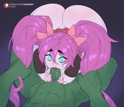 2017 ass big_butt blue_eyes clothing fellatio female forsaken green_skin hair hair_tie handlebars huge_butt humanoid light-skinned_female light_skin lipstick long_hair makeup male male/female mammal miama oral orc orc_male penis pink_hair pink_skin pulling_hair shortstack tangobat twintails undead undead_female vein veiny_penis video_games warcraft world_of_warcraft