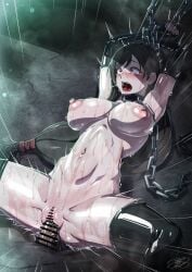 1boy 1girls ajula_wachula bar_censor big_penis black_gloves black_hair black_thighhighs bound_wrists breasts captured captured_heroine censored chain_leash chained_wrists chains collar commission constricted_pupils crying crying_with_eyes_open elbow_gloves female femsub final_fantasy final_fantasy_vii fit_female gloves highres hourglass_figure human human_female human_male large_breasts leash light-skinned_female long_hair low-tied_long_hair lying maledom missionary_position naked_thighhighs navel nipples nude on_back open_mouth penis pussy rape red_eyes restrained restraints scared sex sex_slave skeb_commission slim_waist spread_legs straight tears thighhighs tifa_lockhart vaginal_penetration variant_set very_long_hair wet wide_hips