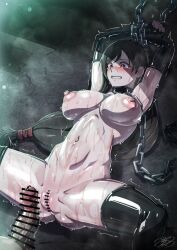 1boy 1girls ajula_wachula bad_end bar_censor big_penis black_gloves black_hair black_thighhighs bound_wrists breasts captured captured_heroine censored chain_leash chained_wrists chains clenched_teeth collar commission crying crying_with_eyes_open elbow_gloves embarrassed female final_fantasy final_fantasy_vii gloves highres hourglass_figure human human_female human_male imminent_penetration imminent_rape large_breasts leash light-skinned_female long_hair low-tied_long_hair lying maledom naked_thighhighs nipples nude on_back penis pussy rape red_eyes restrained restraints scared sex_slave skeb_commission slim_waist spread_legs straight tears teeth thighhighs tifa_lockhart variant_set wet wide_hips