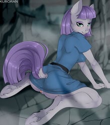 2018 absurd_res anatomically_correct anatomically_correct_pussy animal_genitalia animal_pussy anthro ass bedroom_eyes blurred_background blush bottomless breasts clitoris clothed clothing dock dress earth_pony equine equine_pussy eyelashes eyeshadow female friendship_is_magic hair half-closed_eyes hi_res hooves horse kuroran looking_at_viewer looking_back makeup mammal mascara maud_pie_(mlp) my_little_pony outside pony pose presenting purple_hair pussy pussy_juice rock seductive short_hair smile solo spread_legs spreading straight_hair teal_eyes underhoof