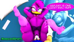 ! ... 1boy 1girls 3d 3d_(artwork) alternate_breast_size anal areola areolae big_breasts bird bird_girl breasts condom condom_on_penis dialogue dialogue_bubble eyelashes eyes eyes_half_closed eyes_half_open feet feet_up female gloves grabbing grabbing_thighs hands_behind_head hedgehog hedgehog_boy hedgehog_humanoid interspecies large_breasts laying_down laying_on_back laying_on_bed lying lying_down lying_on_back male necklace nipples nose penis pillow rocketspuff sfm sonic_(series) sonic_riders sonic_the_hedgehog sonic_the_hedgehog_(series) source_filmmaker text text_bubble wave_the_swallow