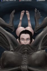 2018 3d abs alien alien/human alien_(franchise) alien_girl alternate_version_at_source ass barefoot belly big_breasts big_butt big_feet black_skin breasts claws cunnilingus dangerous duo enjoying eye_contact feet feet_up female female_on_humanoid female_pov female_xenomorph first_person_view hair hi_res human human_on_humanoid humanoid interspecies larger_female licking looking_at_viewer lying mammal muscular nihilophant nipples nude on_back oral presenting sex size_difference smaller_female soles text toes tongue tongue_out vaginal_penetration white_skin wide_hips xenomorph yuri