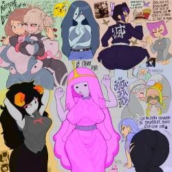 adventure_time aradia_megido ass_in_dress big_ass big_breasts big_man_(splatoon) boku_no_hero_academia breasts cartoon_network color color_edit colored colored_sketch colorization colorized colorshun crossover deep_cut_(splatoon) dress eastern_and_western_character female finn_the_human frye_(splatoon) frye_onaga gaz_membrane himiko_toga homestuck homestuck_troll invader_zim jake_the_dog kimetsu_no_yaiba latex latex_clothing marceline marceline_the_vampire_queen multiple_females multiple_girls my_hero_academia nintendo ochako_uraraka ochako_uraraka_(hero_outfit) princess_bubblegum rubber sexy sexy_body sexy_pose shiver_(splatoon) shiver_hohojiro sketch_page splatoon splatoon_(series) splatoon_3 toga_himiko villain yuri zelsxnn