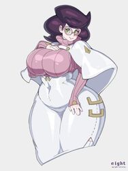 aether_foundation breasts busty chubby female huge_breasts pokemon pokemon_sm thick_thighs upright-infinity wicke_(pokemon)