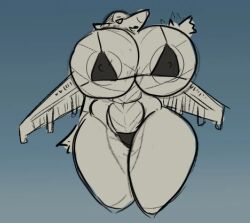 mexifurfoof female breasts big_breasts huge_breasts cleavage bikini thick_thighs wide_hips tagme aeromorph