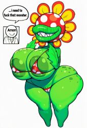 1girls ai_generated anonymous anonymous_male anthro ass bikini bikini_top booty breasts curvy curvy_female curvy_figure dumptruck_ass dumptruck_butt flower gigantic_ass gigantic_breasts giggling hips huge_ass huge_breasts jiggling lubbasdump mario_(series) petey_piranha sharp_teeth smirk smug super_mario_sunshine thick_ass thick_hips thick_thighs thong voluptuous voluptuous_female wide_hips