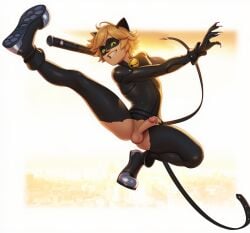 1boy 1femboy 1male 2d abs acrobatic action_pose adrien_agreste ai_generated athletic background balls bara bell bell_collar belt_tail black_boots black_gloves blonde-haired_male blonde_hair blonde_pubic_hair boots cat_boy cat_ears cat_noir cat_tail catboy catsuit chat_noir city cityscape detailed_background digital_drawing digital_media dynamic_pose eiffel_tower erection eye_mask fanart femboy_only flaccid france gay gloves gloves_and_boots_only green_eyes happy highres jumping male male_focus male_only mask miraculous:_tales_of_ladybug_and_cat_noir miraculous_ladybug muscular novelai nude nude_male outdoor paris parody partial_clothing penis pole posing pubic_hair ripped_clothing short_hair smile smile_at_viewer smiling smiling_at_viewer solo solo_focus solo_male spread_legs staff superhero tail teeth teeth_showing teeth_visible testicles toned yaoi
