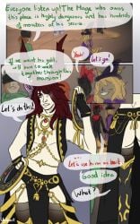 ass_exposed blue_eyes dancer_(final_fantasy) dancer_outfit ffxiv final_fantasy_xiv large_hips light-skinned_male male nonbinary original_character original_characters red_hair shirtless thong tights transmale transman transmasc