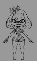 1girls breasts digital_art digital_drawing_(artwork) digital_media_(artwork) feet female goth goth_girl gothic inkling jaleczu nintendo nipples pearl_(splatoon) semi_nude shortstack small_boobs small_breasts splatoon splatoon_(series) splatoon_2 stockings thick_legs thick_thighs