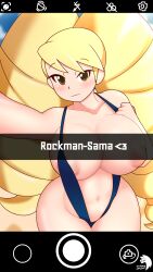 1girls almost_naked almost_nude alternate_version_available barely_clothed beach belly belly_button big_ass big_breasts bikini blonde_female blonde_hair blush breasts camera camera_view color commission commissioner_upload curvy drill_hair exposed_breasts exposed_nipples exposing_nipple female hips huge_breasts insane_okamy large_ass large_breasts looking_at_viewer luna_platz mega_man mega_man_star_force midriff nipple_slip nipples seductive seductive_look selfie shaded shirogane_luna skimpy_bikini skimpy_clothes sling_bikini sling_bikini_aside slingshot_swimsuit sole_female solo solo_focus swimsuit thick_thighs twintails useless_clothing venus_body visible_nipples voluptuous voluptuous_female wide_hips