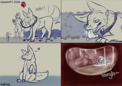 absurd_res anthro belly bodily_fluids bulge bun_morozov canid canine canis comic digestion domestic_dog dominant english_text fatal feral ferallicking group hi_res koby_(kobydoggo) lagomorph leporid male male/male mammal micro organs rabbit saliva stomach text trio vore