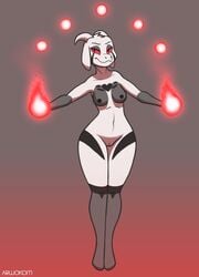 anthro arwokom asriel_dreemurr asriel_dreemurr_(god_form) breasts caprine female female_asriel fire fireball goat levitating mammal nipples nude pussy rule_63 undertale video_games