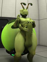 3d 4_arms alien ant antennae anthro anthroanim arthropod big_penis club_shaped_penis erection front_view green_penis green_skin hi_res holding_penis honeypot_ant insects male male_only mammal multi_arm multi_limb neon_green nude penis standing vin_the_alien_honeypot_ant