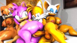 1boy 3d 3d_model 3girls 5_toes amy_rose amy_rose_(kabalmystic) animated anthro arm_support balls bat bedroom_eyes big_breasts blue_eyeshadow bouncing_balls bouncing_breasts breasts burstingseas clitoris echidna eyelashes feet female female_penetrated fox frenulum furry furry_only gif group hedgehog heels huge_areolae huge_breasts kabalmystic lewdsidehill male male/female male_penetrating male_penetrating_female mobian mobian_(species) mobian_bat mobian_echidna monotreme nipples nude on_bed on_side penis pink_body pleasure_face plump_labia pussy rouge_the_bat rouge_the_bat_(kabalmystic) sega sex short_playtime smile soles sonic_(series) sonic_adventure sonic_adventure_2 sonic_the_hedgehog_(series) source_filmmaker straight tails_the_fox tails_the_fox_(kabalmystic) tan_body thick_penis thick_thighs tikal_the_echidna tikal_the_echidna_(kabalmystic) undersack vaginal_penetration