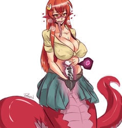 1girls artificial_insemination blue_skirt blush breasts clothed clothing cross_section cum cum_in_pussy cum_in_uterus cum_inside cum_plugged dildo dripping_cum fallopian_tubes female impregnation lamia large_breasts long_hair miia_(monster_musume) monster_girl monster_musume_no_iru_nichijou ovaries ovum penetration plasmidhentai plugged plugged_cervix pussy_plug red_hair reptile skirt snake snake_girl snake_humanoid sperm_cell strap-on uterus vaginal_penetration x-ray