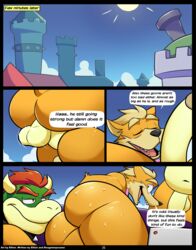 2018 anal anal_sex anthro anthro_on_anthro ass balls bottomless bowser canine clothed clothing comic crossover dialogue duo_focus elfein english_text erection fox fox_mccloud gay group group_sex hammer_bros. koopa looking_back male male_only mammal mario_(series) nintendo nude orgy penetration penis scalie sex star_fox super_mario_bros. sweat text video_games yaoi