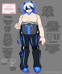 blue_eyes blue_hair deer_legs fat fat_female fat_male lore robot robot_boy robot_girl robot_humanoid robot_joints robot_legs screen_eyes strawpage_request suspiciousmilk text weight_gain
