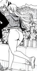 1girls ai_edit ai_generated ass bottomless butt_focus certified_#1_rosalina_simp chainsaw_man dat_ass dat_butt edit edited edited_art edited_official_artwork female horns jacket large_ass naked nude nude_edit nude_filter official_art power_(chainsaw_man) shoes solo
