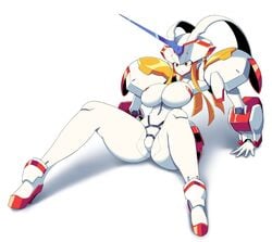 darling_in_the_franxx female female_only huge_breasts legs_open mecha robot robot_girl sinensian sitting strelizia thick_thighs