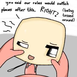 111_ro armless blocky_body bodily_fluids cum cum_inside dialogue duo female genital_fluids legless male male/female microsoft minecraft mischievous_smile mojang one_eye_closed open_mouth sex simple_background size_difference sketch slime_penetrated smaller_female smile smiling_at_viewer smirk smirking_at_viewer smug speech_bubble sulfur_cube sulfur_cube_(minecraft) text waddling_head white_body xbox_game_studios