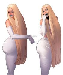 2girls ass ass_focus bottom_heavy bottom_heavy_female bubble_ass bubble_butt emma_frost female female_focus female_only huge_ass jpg marvel marvel_comics massive_ass mutant_(marvel) pawg pawg_build pear-shaped_figure pear_shaped_female redrollerball round_ass round_butt same_character voluptuous voluptuous_female x-men