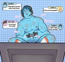 1boy 2023 barley_lightfoot controller disney gay gepp_(artist) humanoid male male_only navel nipples onward_(2020) overweight pixar playing_videogame solo tagme yaoi