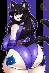 1girls 2020s 2026 2026s ass ass_bigger_than_head back_view big_ass big_butt breasts_bigger_than_head cat_ears cat_tail comission huge_ass huge_butt jpg marvel massive_ass massive_breasts nipples_visible_through_clothing original psylocke_(cosplay) puffy_nipples purple_leotard purple_unitard rose_dax round_ass round_butt solo solo_female solo_focus twitter_link watermark