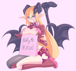 alp_(monster_girl_encyclopedia) asymmetrical_legwear demon_girl exposed_nipples huge_breasts licking_lips monster_girl_encyclopedia necrosmos pointy_ears succubus very_long_hair