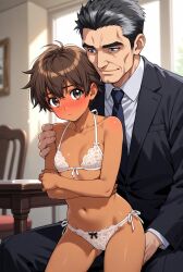 age_difference ai_generated ashamed submissive white_panties