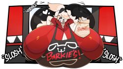 1girls absurd_res alternate_version_at_source apron ass baseball_cap bending_forward bending_over bent_over big_ass big_breasts big_hips big_thighs black_bra black_nose black_pants bra breasts breasts_bigger_than_head button_down_shirt button_gap buttoned_shirt buttons canine cap chest_tuft cleavage clothed clothing dipstick_tail dog_ears dog_girl dog_tail domestic_dog drive-thru drive_thru employee employee_uniform eyelashes eyeshadow fast_food fast_food_employee fast_food_uniform female female_only fluffy fluffy_tail fully_clothed furry furry_female furry_only hat heart heart_symbol hips huge_ass huge_breasts huge_hips huge_thighs hyper_ass hyper_breasts hyper_female hyper_hips hyper_thighs large_ass large_breasts large_female large_hips large_thighs lily_(vetarix) logo long_hair looking_at_viewer makeup motion_lines nose_piercing paper_bag piercing red_clothing red_shirt slosh sloshing_breasts smiling smiling_at_viewer thiccbuns thick thick_thighs thighs translucent_clothing underwear_visible_through_clothing white_fur white_hair wide_hips wilsonbunnycake wobbling_ass wobbling_breasts