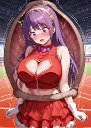 absorbing ai_generated athena_asamiya cell_(dragon_ball) dragon_ball_z king_of_fighters snk tail the_king_of_fighters vore