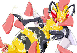 1girls 2d beedrill color female feral full_color lobs male multiple_males nintendo pokemon sex simple_background vaginal_penetration