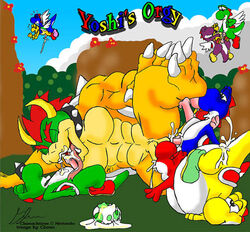 bowser glenn koopa male_only mario_(series) nintendo paratroopa straight_hair super_mario_bros. yaoi yoshi