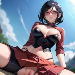 ai_generated naruto naruto_(series) noobanimator sarada_uchiha spread_legs uchiha_sarada