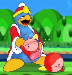 ahe_gao blush cum king_dedede kirby_(series) male male/male meme orgasm penis stormdragonblue tagme tapering_penis waddle_dee