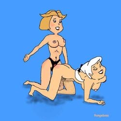 daughter doggy_style hanna-barbera incest jane_jetson judy_jetson mother mother_and_child mother_and_daughter nipples parent parent_and_child parent_and_daughter rangeboss strap-on tagme the_jetsons yuri