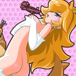 aoba_(aunana) ass blonde_hair blue_eyes blush bowser breasts crown earrings elbow_gloves female gloves heart human jewelry long_hair lowres male mario_(series) nintendo nipples nude polka_dot polka_dot_background princess_peach saliva sex straight straight_hair sweat tears