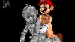 anal brown_hair male male_only mario mario_(series) metal_mario nintendo silver_skin super_mario_64