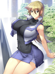 1girls alexis_rhodes alexis_rhodes_(arc-v) armpits bare_shoulders big_breasts blonde_hair breasts brown_eyes clothes curvy eyebrows eyebrows_visible_through_hair eyelashes female female_only fully_clothed haganef hair hips huge_breasts jacket large_breasts long_hair pose school_uniform sitting smile solo solo_female tenjouin_asuka thick thick_thighs thighs wide_hips yu-gi-oh! yu-gi-oh!_arc-v yu-gi-oh!_gx