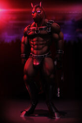 2018 abs anthro biceps big_muscles bondage bulge clothed clothing collar dream_and_nightmare equine eyewear fur glasses hair harness hooves horse jockstrap leash legwear male male_only mammal muscular muscular_male nightclub nipples officer_munroe partially_clothed pecs public rubber solo sunglasses underwear