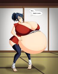 big_belly cleavage female female_only huge_belly huge_breasts manyuu_chifusa manyuu_hikenchou pregnant saburox