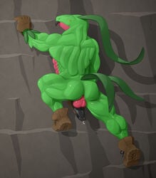 2018 4k abs absurd_res anthro anthrofied anus ass backsack balls biceps black_penis black_tongue boots cel_shading climbing clothing dirt dirty dust fan_character footwear gloves grasp grovyle hi_res leather lizard male male_only muscular muscular_male nintendo penis perineum pinup pokémon_(species) pokemon pose precum presenting remake rene_(tjdolphin) reptile rock rubbing scalie solo sweat tjdolphin tongue tongue_out video_games yellow_sclera